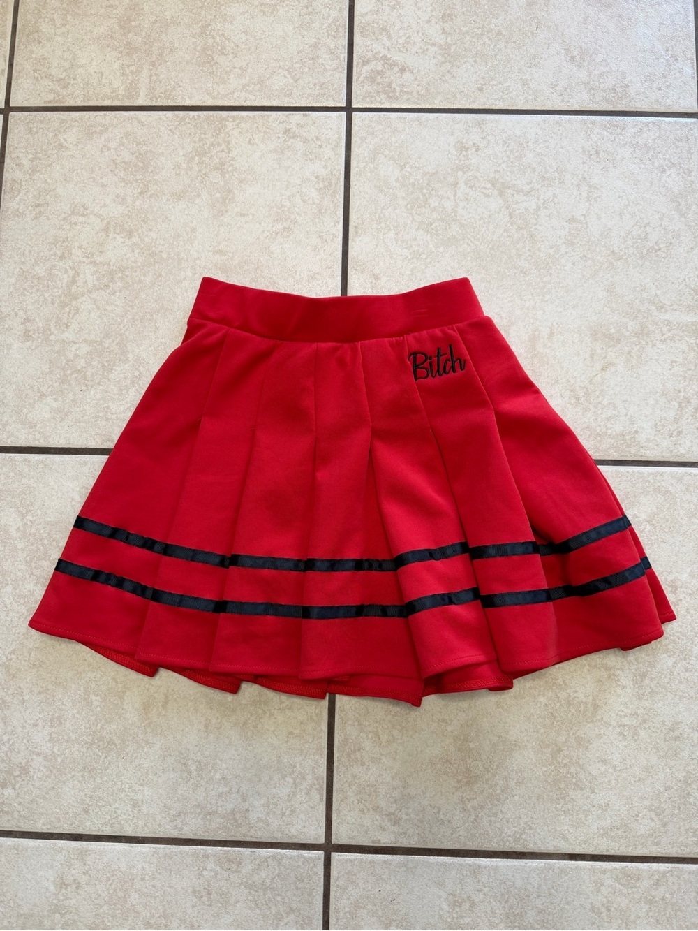 Spencer’s Red Pleated Cheerleader Mini Skirt Y2K Costume